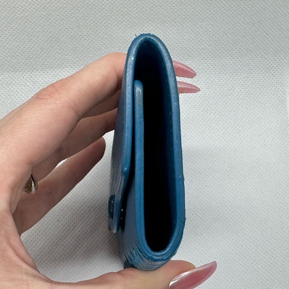 BOTTEGA VENETA EUC ROYAL BLUE INTRECCIATO LAMBSKIN 6 RING KEY HOLDER - Picture 4 of 14